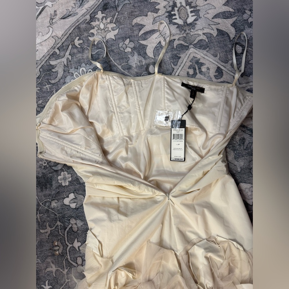 🎀 BCBG MaxAzria Petites “Luci”💕Strapless Cream Mini Prom Formal 2P NWT - Picture 4 of 15